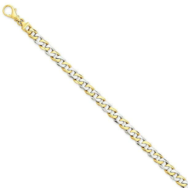 Perfect Jewelry Gift White & Yellow Rhodium over Brass 1.20mm 2 color plated Fancy Chain 